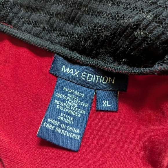 Max Edition Black Lace A-Line Dress with Red Lining, XL - Picture 2 of 6